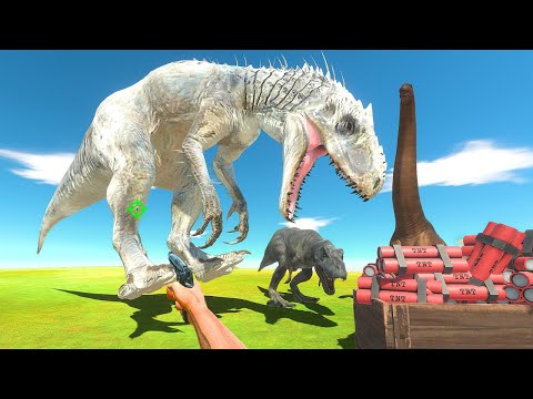 FPS Avatar Drops Dinosaurs Into TNT Blocks | Giant Indominus Rex - Animal Revolt Battle Simulator