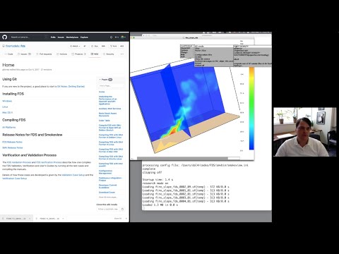 FDS Fire Dynamics Simulator: installation, run, processes tutorial