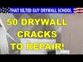 How To- House Settling Cracks Repair, over 50 Repaired AND Textured