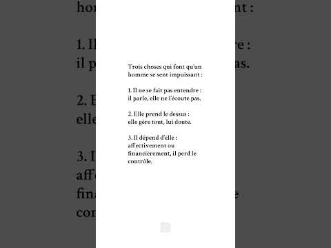 Est-ce que, d’après toi, ton partenaire se sent impuissant ? ￼