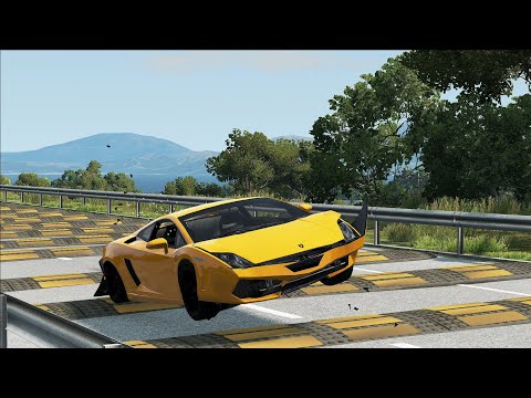 Cars vs 100 Speed Bumps – BeamNG.Drive