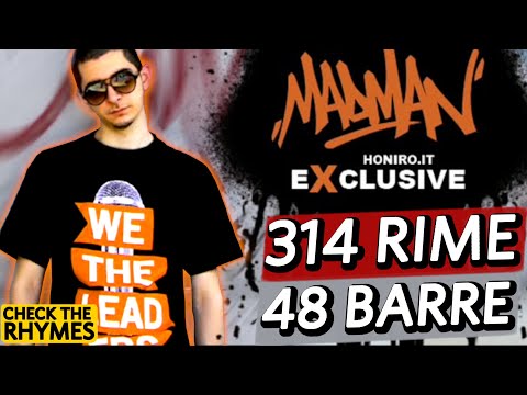 MADMAN chiude 314 RIME in 48 barre | HONIRO EXXCLUSIVE check the rhyme