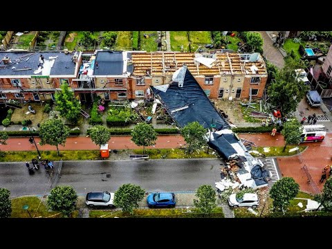 A tornado hit the Netherlands, ripping roofs off in its path! City Zierikzee