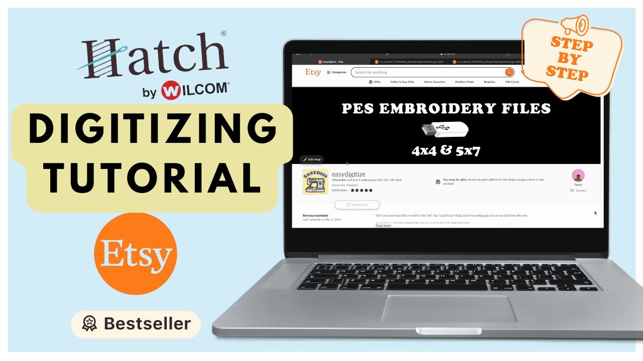 How to Digitize Custom Embroidery Designs | Hatch Tutorial for Etsy Sellers