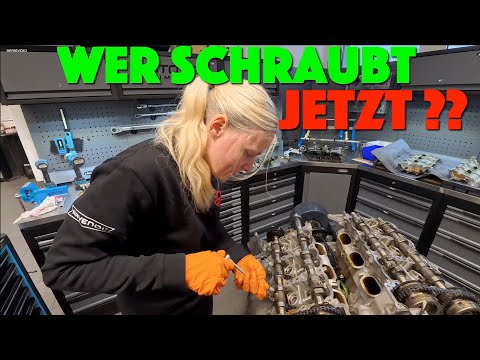 Jenny zerlegt den V6-Motor. Schaden