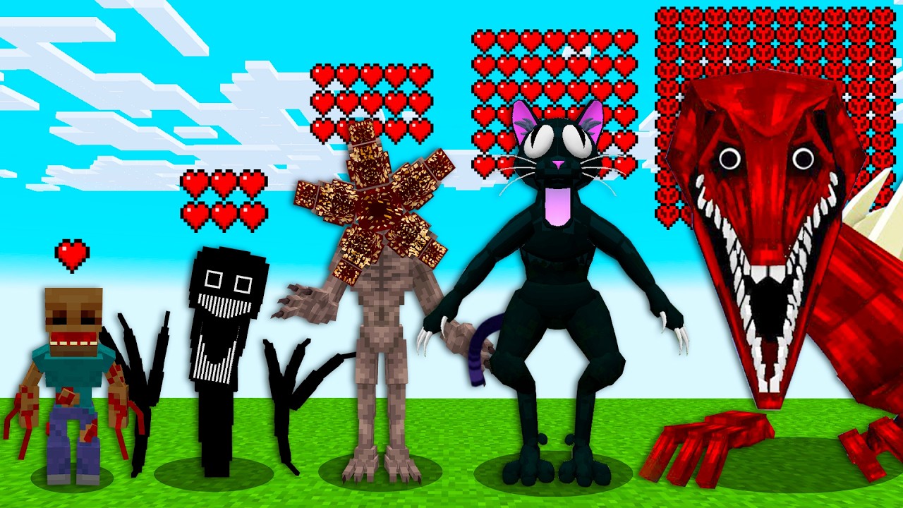 新しい都市伝説モブたちに変身できる世界がヤバすぎた【まいくら・マインクラフト・感染者/呪いのガスト/Apollyon/The Cats/Bloodbath Godzilla】