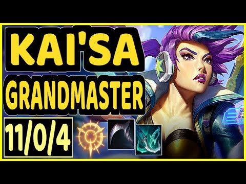 FREEZE (KAI'SA) - 11/0/4 KDA BOTTOM ADC GAMEPLAY - EUW Ranked GRANDMASTER