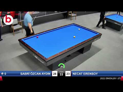 SABRİ ÖZCAN AYDIN & NECAT ERENSOY Bilardo Maçı - 2022 ERKEKLER 1.ETAP-1.TUR