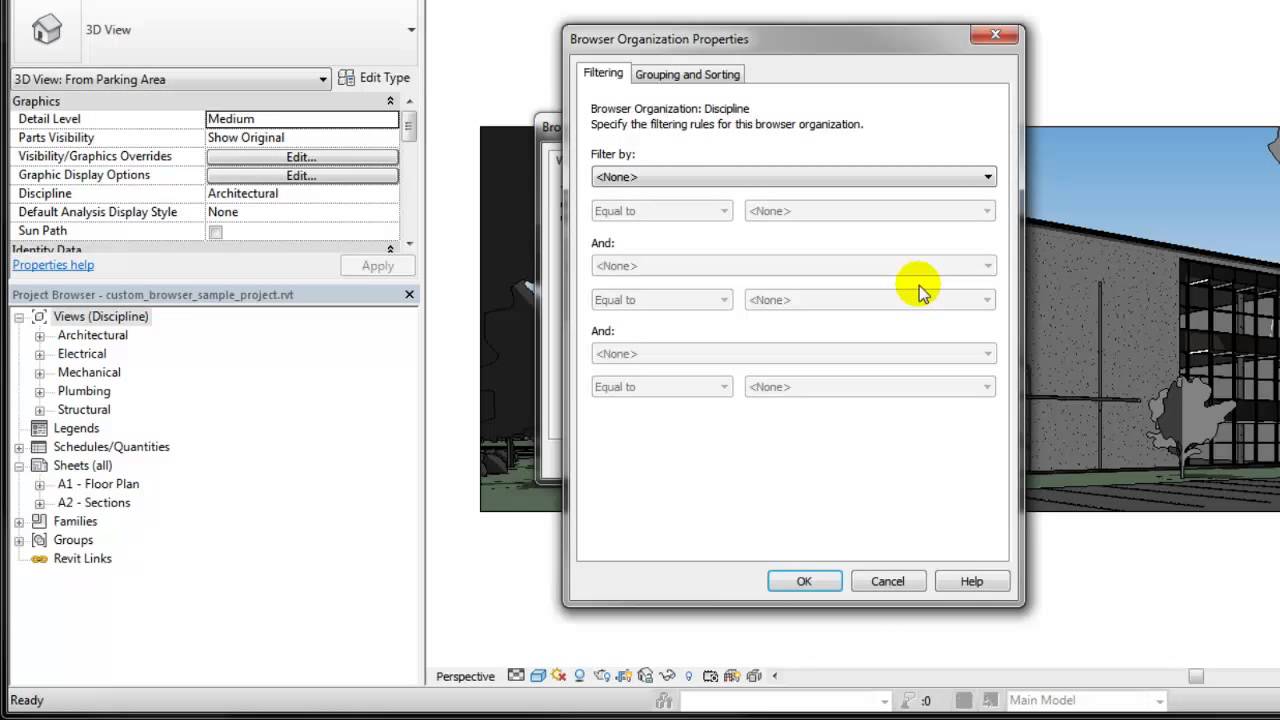 Customize the Project Browser