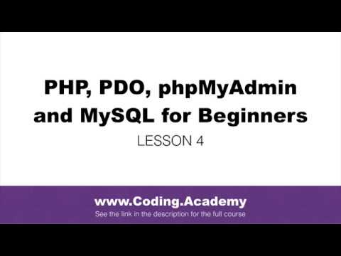 PHP for Beginners PDO MySQL phpMyAdmin Lesson 4