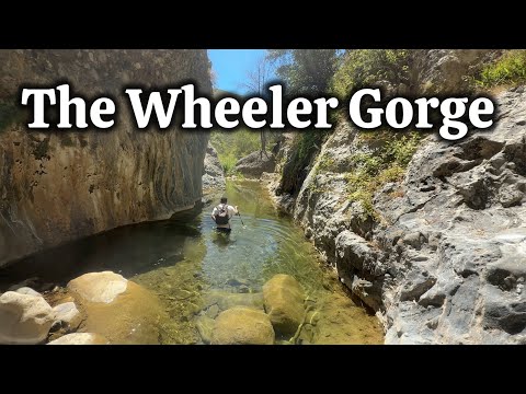 Hidden rock pools at Wheeler Gorge near Ojai California 