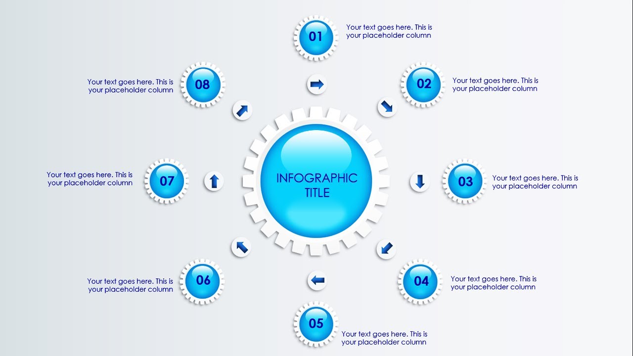 Create  8 Gear Options Infographic Slide in PowerPoint | Free PPT template