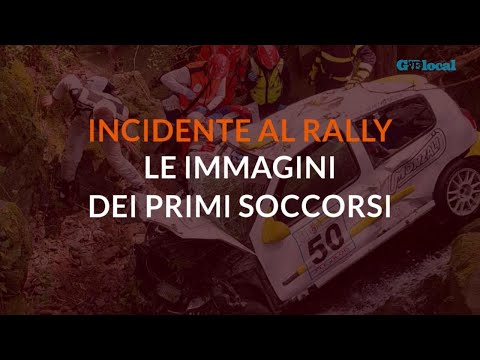 Auto nel burrone durante il rally: le immagini dei soccorsi