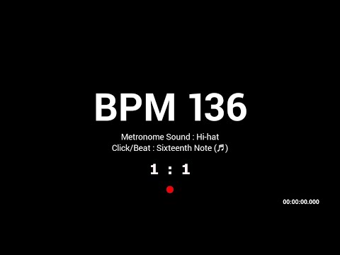 Metronome BPM 136 / Hi-hat / 16th (Closed)