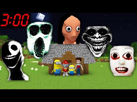 MOMO NEXTBOT SECRET MOB AND FRIENDS NEXTBOTS CHASED ME in Minecraft Minions Paw Patrol Animation