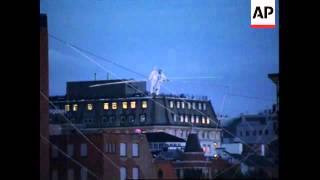 UK - Tightrope walkers cross Thames