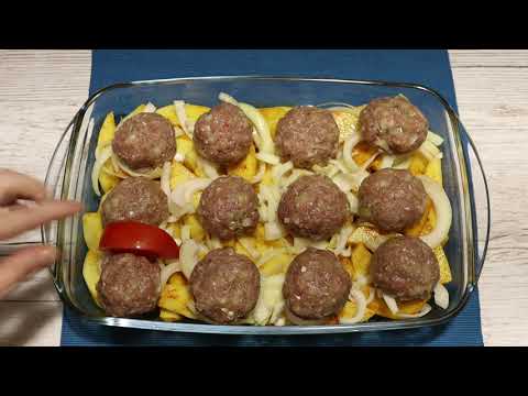 Just minced meat with potatoes. Delicious meatballs with potatoes recipe. 199
