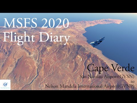 Diário de voo MSFS 2020 - Um voo por dia - Cabo Verde - GVSN para GVNP - Voo e música com calma