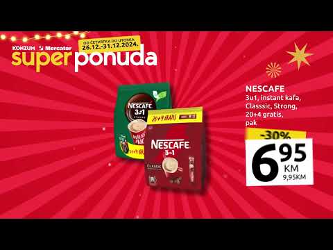 SUPER PONUDA u Konzumu i Mercatoru! 26.12.-31.12.2024.