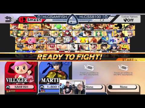 Sm4sh@Mines 41 - HLG|SAMFISH (Villager) Vs. HLG|SSB100 (Marth, Olimar) - Winners Semifinals