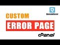 Set Create Custom Error Pages In CPanel 401 403 404 500 Error
