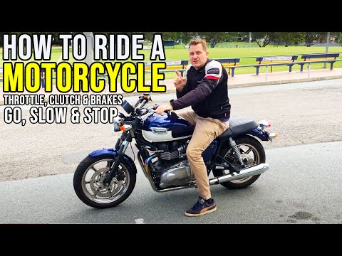 How To Ride A Motorcycle - Clutch Control and Brake - Take Off and Stop