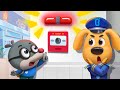 Jangan Tekan Alarm Kebakaran Tips Keamanan Animasi Anak Anak Kepala Polisi Labrador