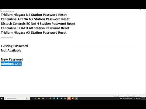01 How to Reset Tridium Niagara N4 Station Password