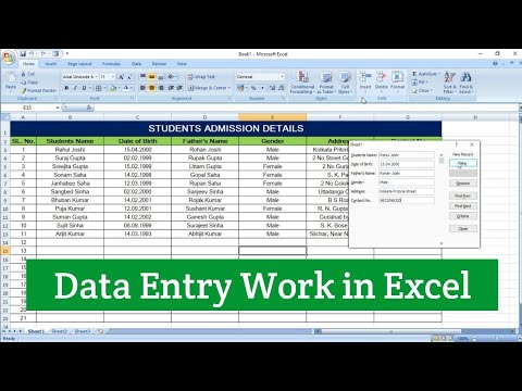 Data Entry using Form in Microsoft Excel | Data Entry in Excel