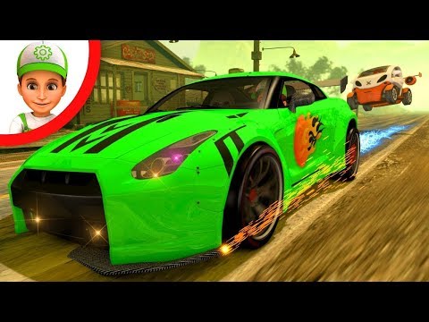 Cartoon about cars and Handy Andy superhero boy.