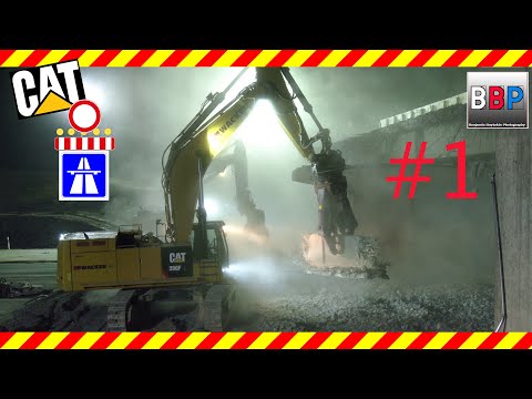 CAT 390F L w. Hydraram HCC-95V, CAT 745C, Mega Bridge Demolition / Brückenabbruch, 17.04.2021. #1