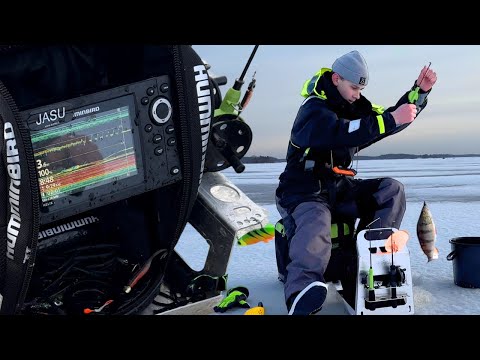 Pientä ja ISOA - Pilkin vaihto kannattaa - Iltapisto ahvenpilkille - ahvenen pilkintää merellä