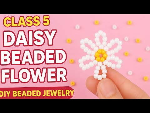 Daisy Beaded Flower | Easy Beaded Flower Tutorial (Class 5) #noshiofficial 