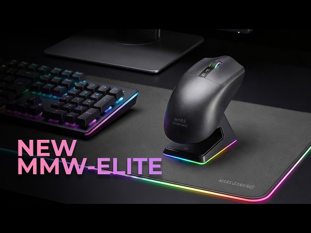 Mouse Mars Gaming MMW-ELITE Wireless 20000 DPI Tri-mode Bianco RGB OLED video