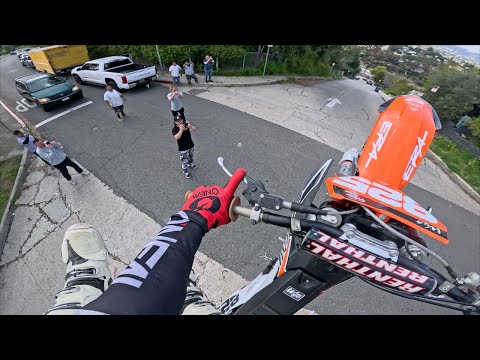 Dirt Bike vs Los Angeles Steepest Street!