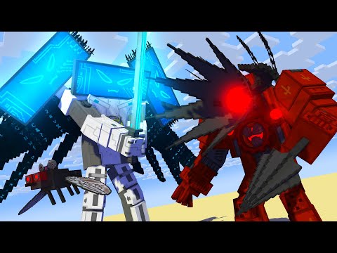 Titan COMPUTER MAN vs Upgraded Titan DRILLMAN and stupid jokes - Minecraft Animation
