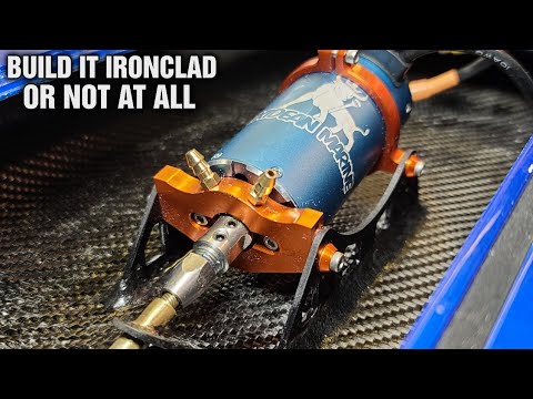 Carbon Fiber Brushless Motor Mount Installation Proboat UL-19 - Water Cooled Motor Mount