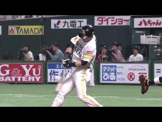 【4回裏】ホークス・長谷川 詰まりながらも同点タイムリー!! 2016/5/1 H-L