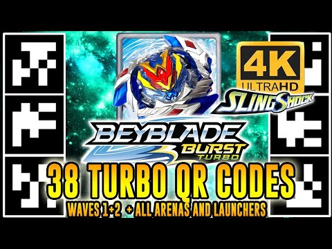 ALL 38 TURBO QR CODES BEYBLADE BURST TURBO APP (WAVES 1+2) IN 4K + ZANKYE COLLAB!
