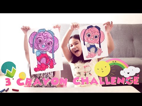 3 MARKER CHALLENGE (CRAYON) with SKYE PAW PATROL