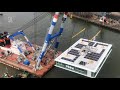 Tof! Timelapse van waanzinnige verhuizing kantoorblok over water