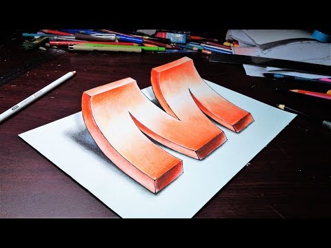How to Draw 3D Letter M 【Drawing Tutorial】pencil sketch