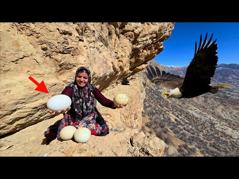 The adventure of a nomadic woman. The strange eggs of an unknown bird in the mountains.