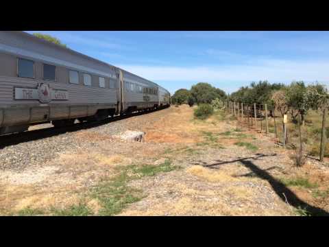 The Ghan crossing Penfield Road, South Australia