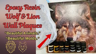 #207 Deep Pour Resin Wolf & Lion Faces Wall Plaques #letsresin