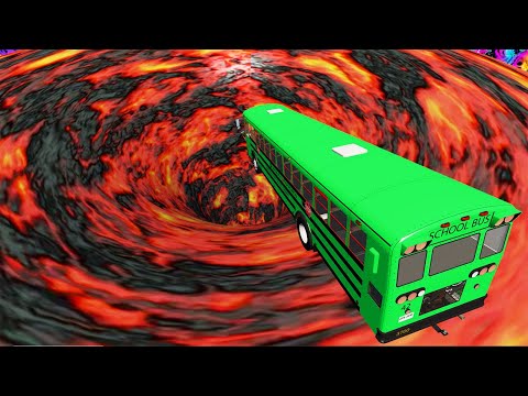 Leap Of Death Car Falls & Car jumps Into Giant Lava Vortex BeamNG.Drive