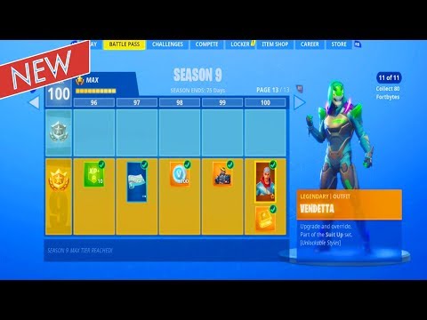 New Fortnite Season 9 Battle Pass All Tiers All Battle Pass Skin Challenges