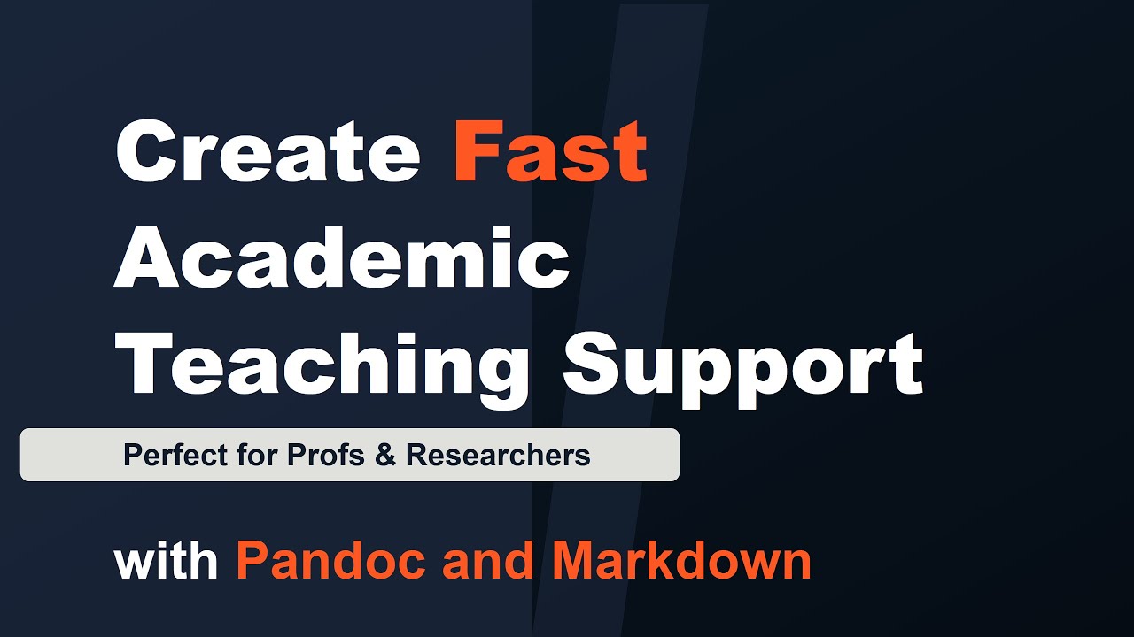 Create Course Materials in Markdown | Complete Workflow for Teachers & Professors