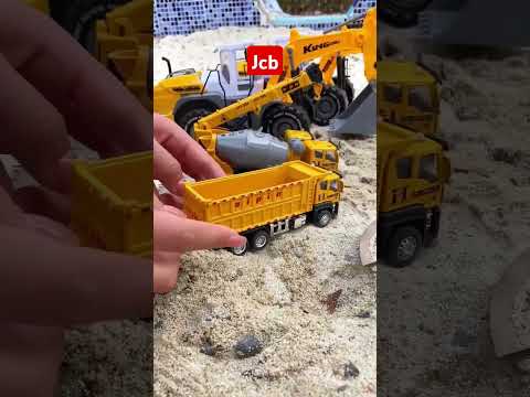 JCB dump truck concrete mixer bulldozer garage transport vehicles #diecast #jcb #truck #jcbvideo