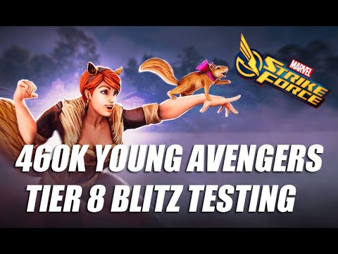 460K Young Avengers Vs Asgardians, Brotherhood and more! (Tier 8 Blitz) - Marvel Strike Force